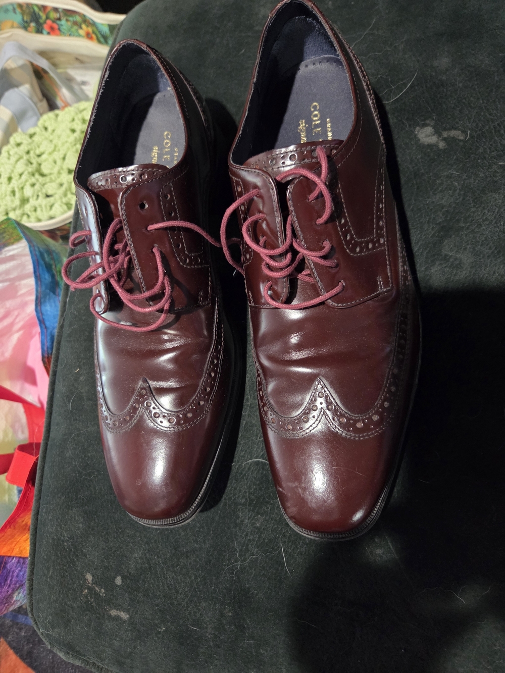 Cole Haan Men’s Burgundy Wingtip Oxford Shoes